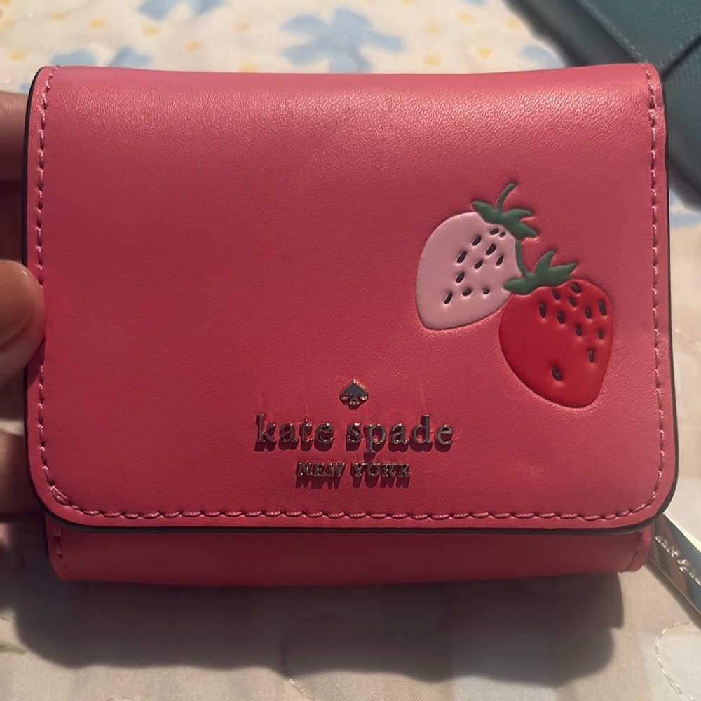 Kate Spade Pink Wallet with Strawberry Motif